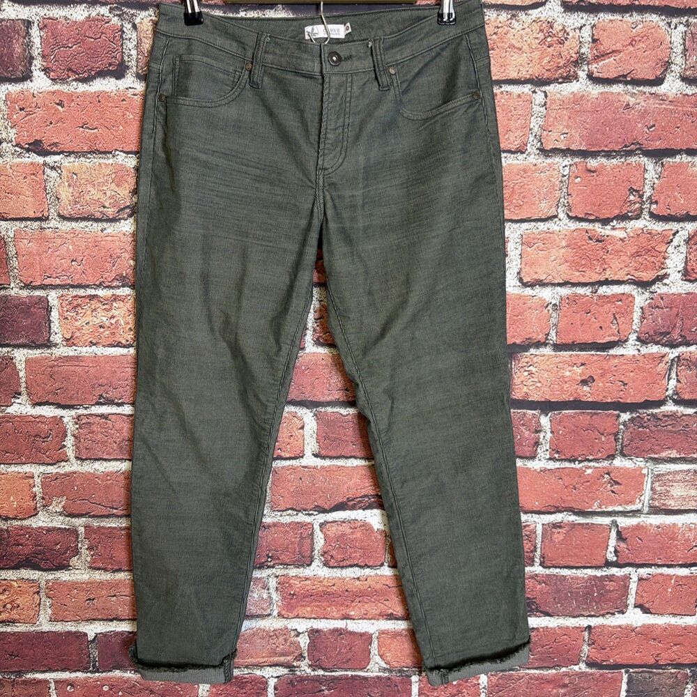 Carve Designs Women’s Green Corduroy Pants Size 0 Raw Hem Sustainable Boho